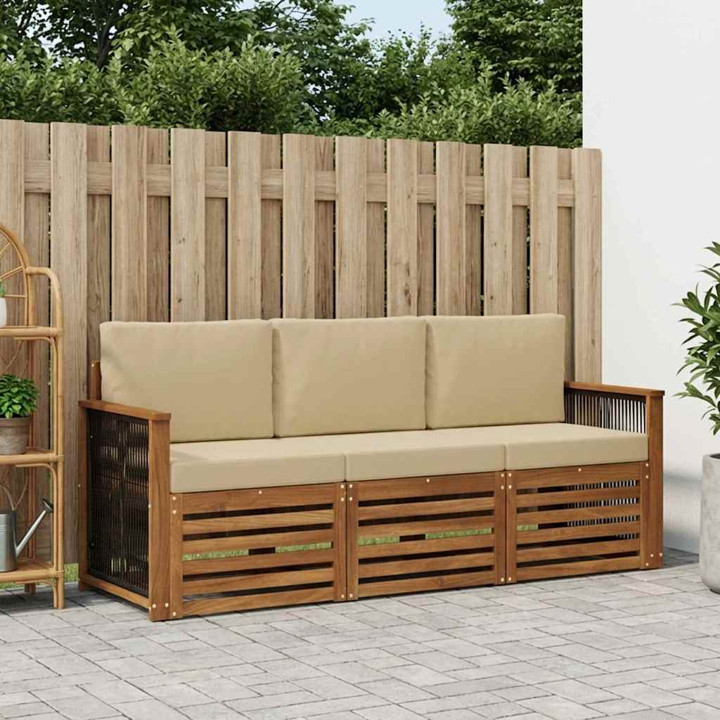 Sofa-Sets met kussen 3 pcs Massief Acaciahout is nu te koop bij PeponiXL, paradijselijk wonen!