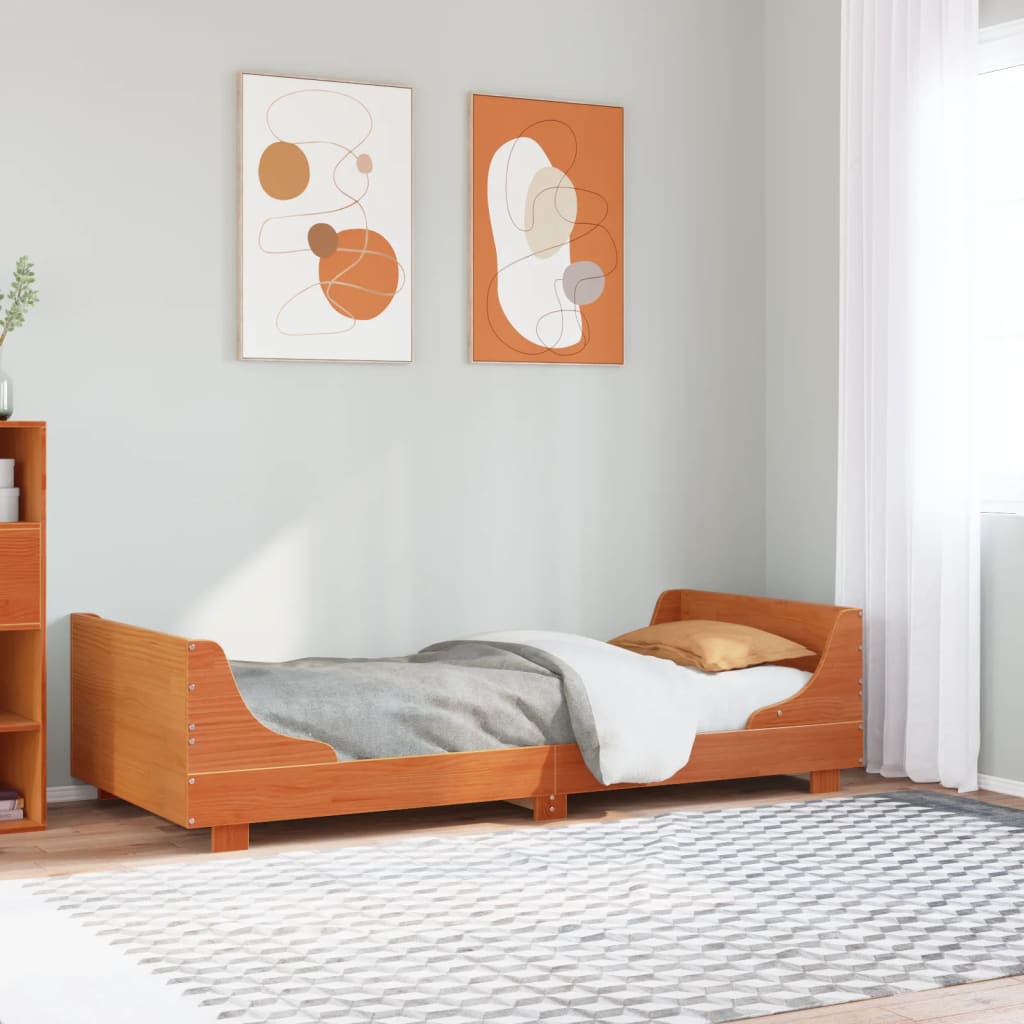 Bedframe zonder matras massief grenenhout wasbruin 100x200 cm is nu te koop bij PeponiXL, paradijselijk wonen!