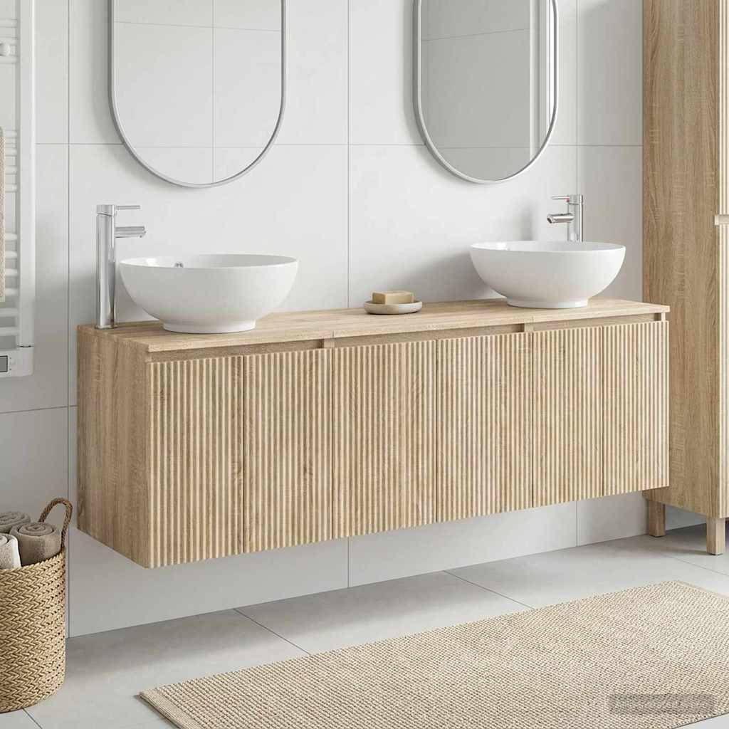 Badkamerkastenset 3 st Sonoma Eiken 49,5 x 44,5 x 65 cm is nu te koop bij PeponiXL, paradijselijk wonen!
