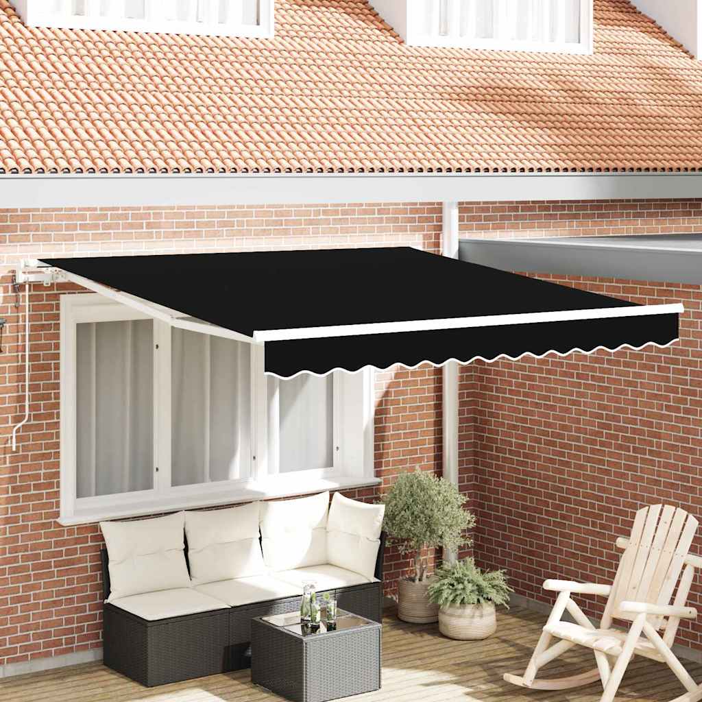 Elektrisch Uittrekbaar Zonnescherm Zwart 350 x 250 cm is nu te koop bij PeponiXL, paradijselijk wonen!