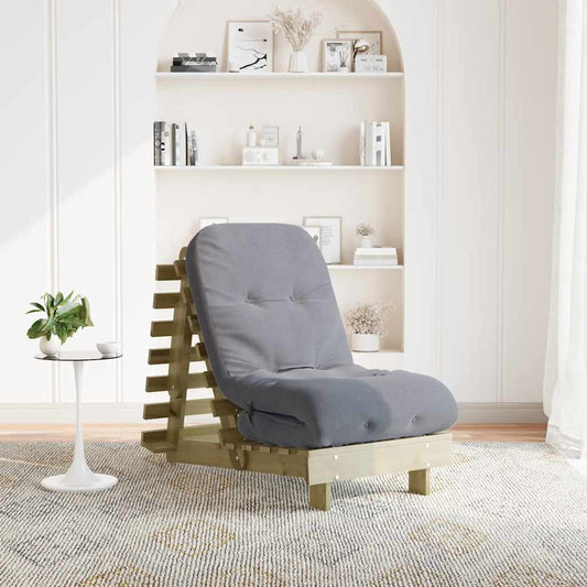 Futon slaapbank met matras 60x206x11 cm geïmpregneerd hout is nu te koop bij PeponiXL, paradijselijk wonen!