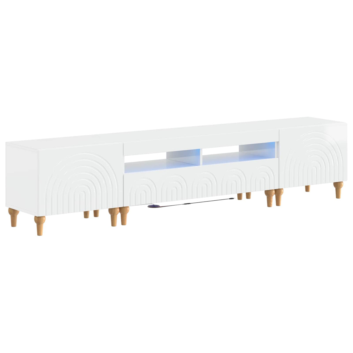 3-delige LED TV-kast Hoogglans Wit Bewerkt hout is nu te koop bij PeponiXL, paradijselijk wonen!