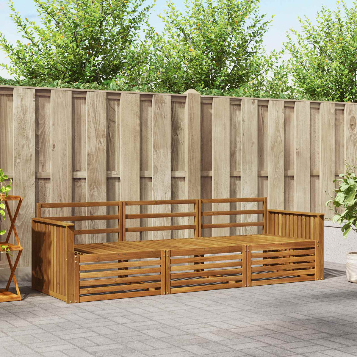 Buiten bankenset 3 pcs Naturel Massief Acaciahout is nu te koop bij PeponiXL, paradijselijk wonen!