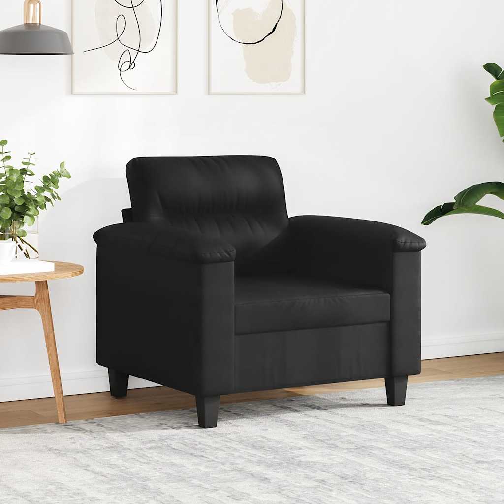 Fauteuil 60 cm microvezelstof zwart is nu te koop bij PeponiXL, paradijselijk wonen!