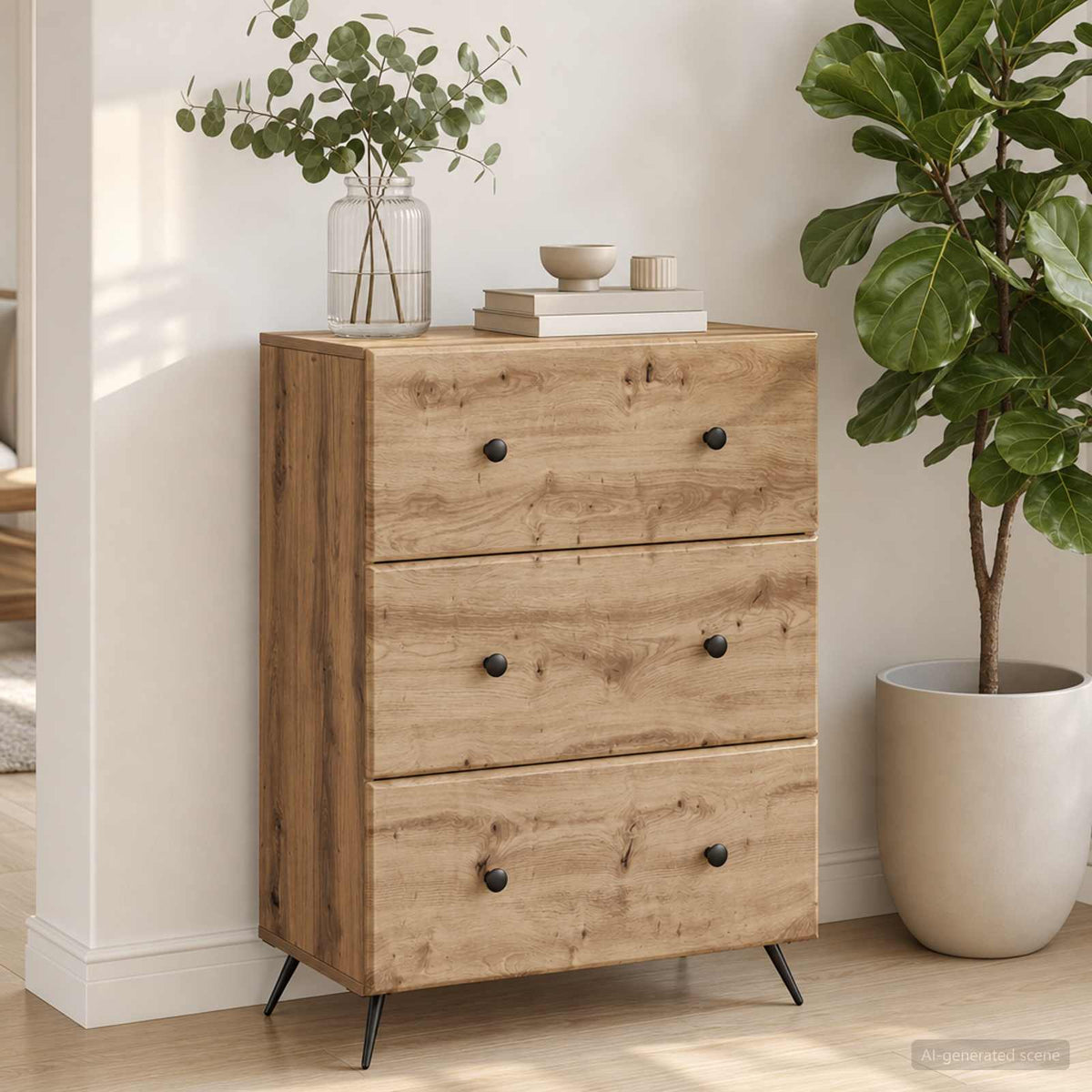 Ladenkast Artisanaal eiken 66 x 34,5 x 90 cm Bewerkt hout is nu te koop bij PeponiXL, paradijselijk wonen!