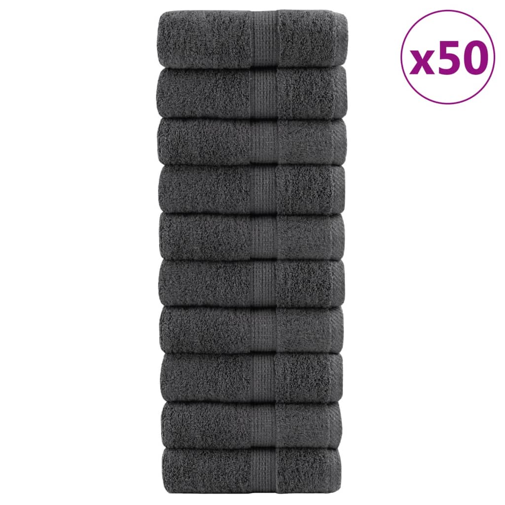Washandjes SOLUND 50 st 600 g/m² 15x21 cm antracietkleurig is nu te koop bij PeponiXL, paradijselijk wonen!