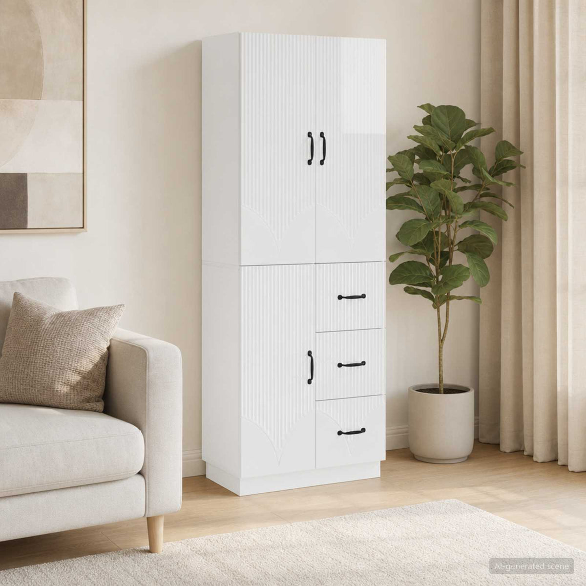 Kastenset 2 pcs Hoogglans Wit Bewerkt hout is nu te koop bij PeponiXL, paradijselijk wonen!