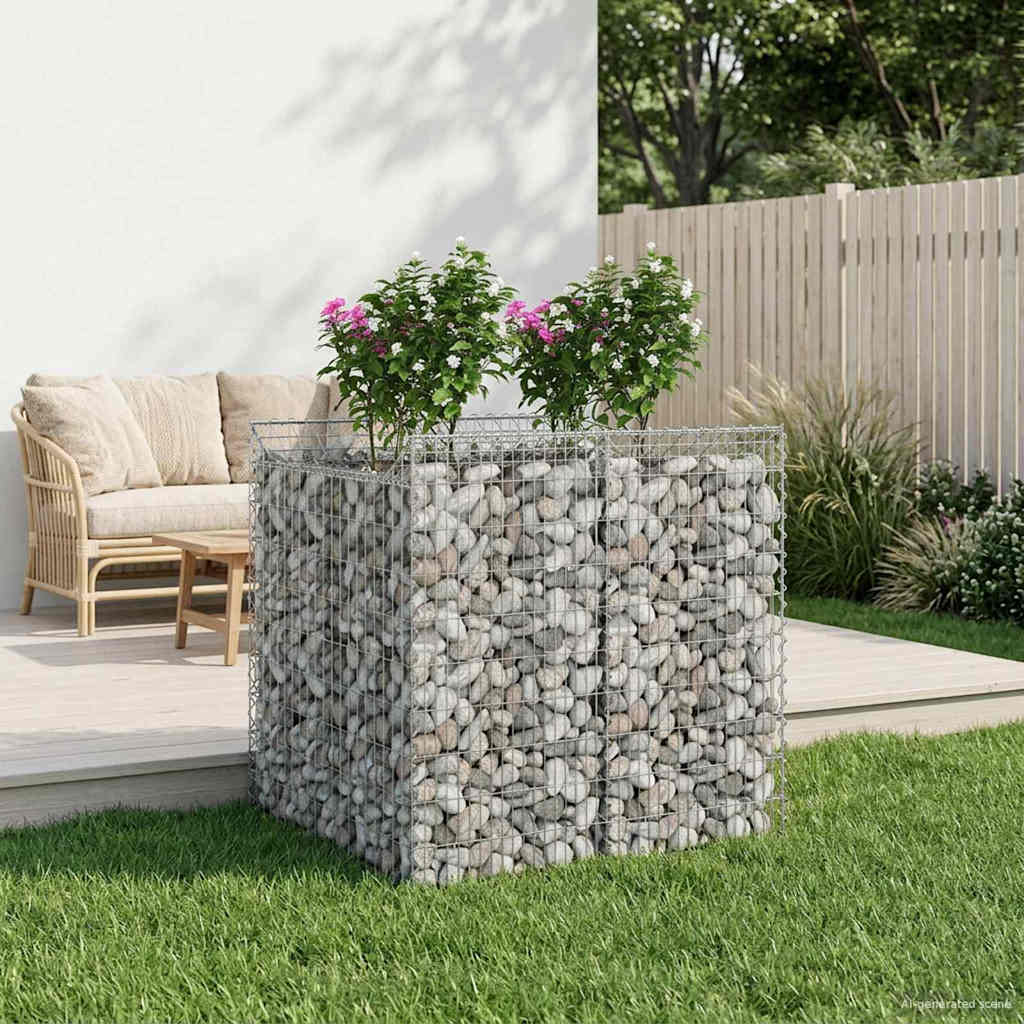 Gabion Verhoogd Bed 2 pcs Zilverkleurig is nu te koop bij PeponiXL, paradijselijk wonen!