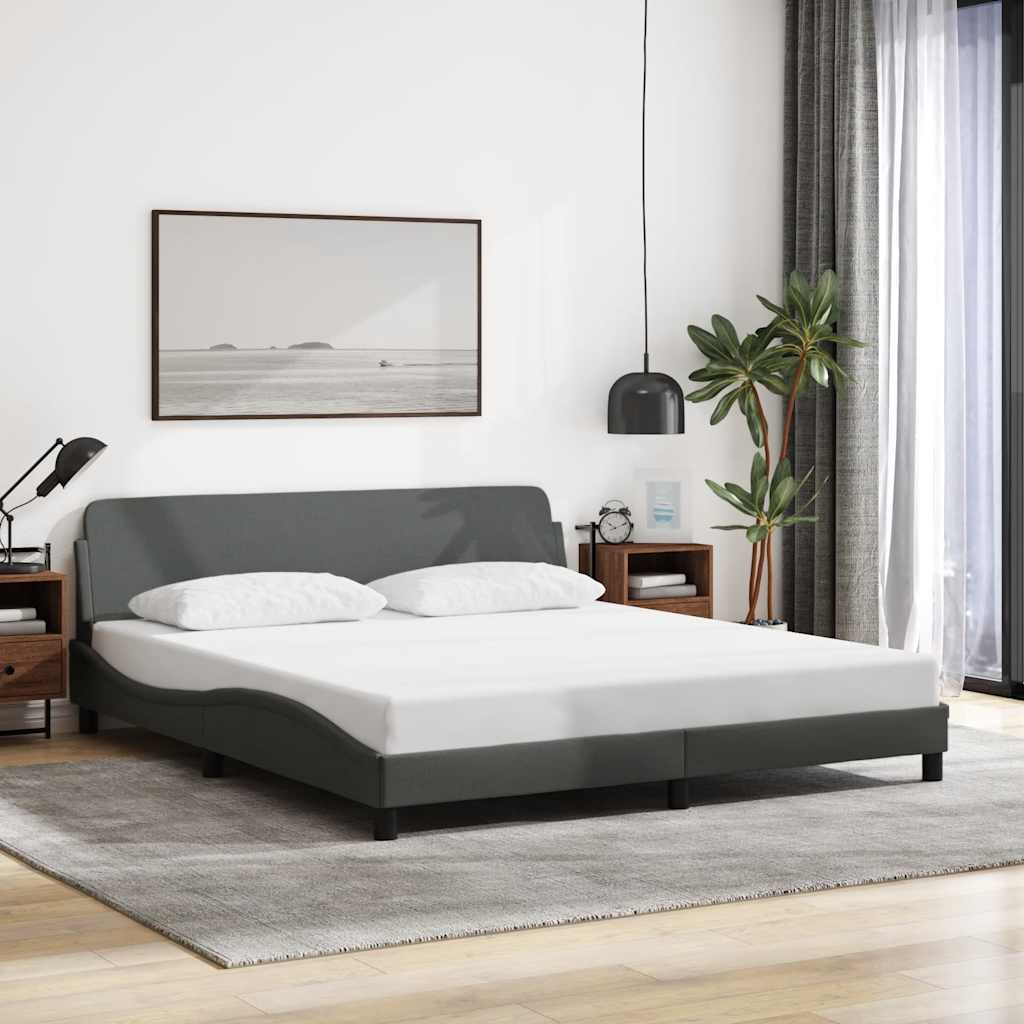 Bedframe Dover donkergrijs 180x200 cm stof is nu te koop bij PeponiXL, paradijselijk wonen!