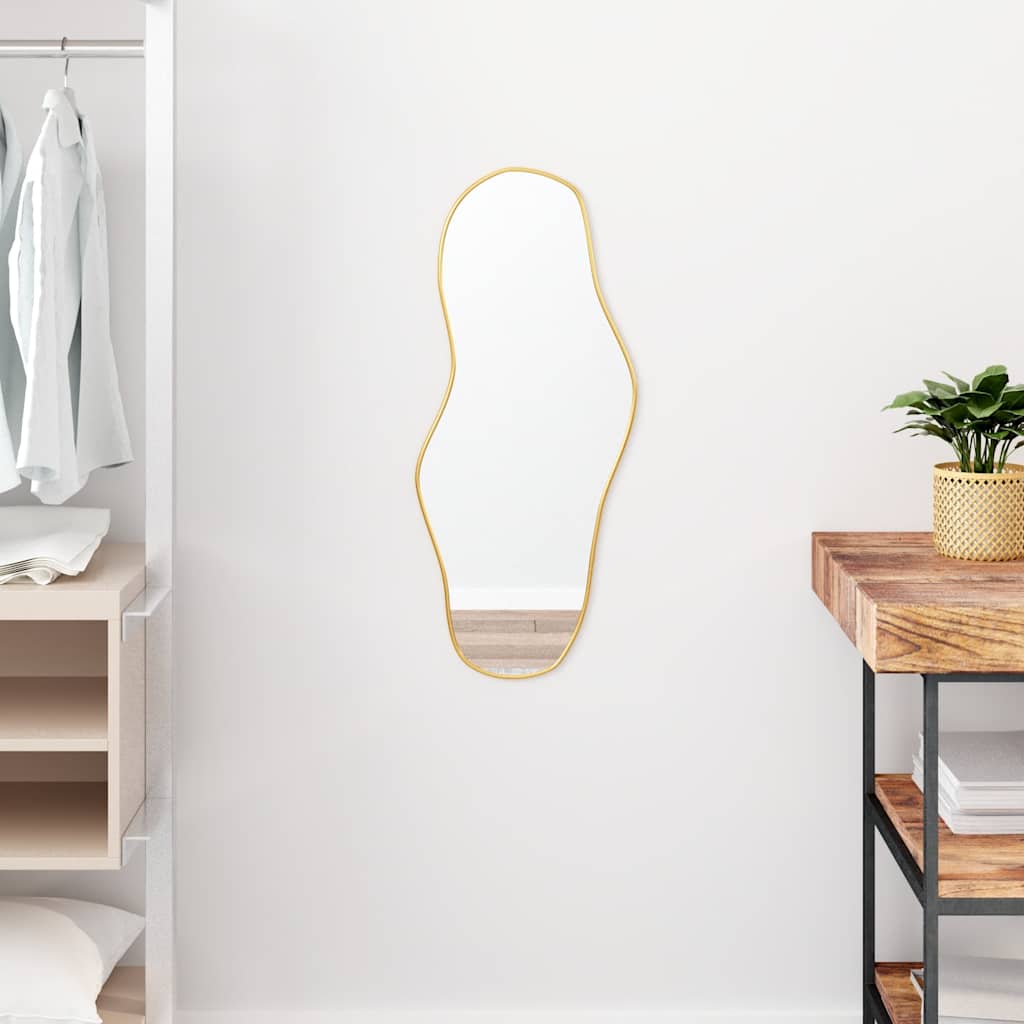 Wandspiegel 70x30 cm goudkleurig is nu te koop bij PeponiXL, paradijselijk wonen!