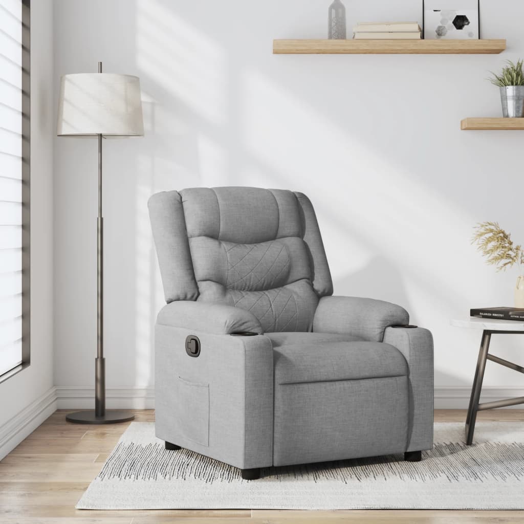 Fauteuil verstelbaar stof lichtgrijs is nu te koop bij PeponiXL, paradijselijk wonen!