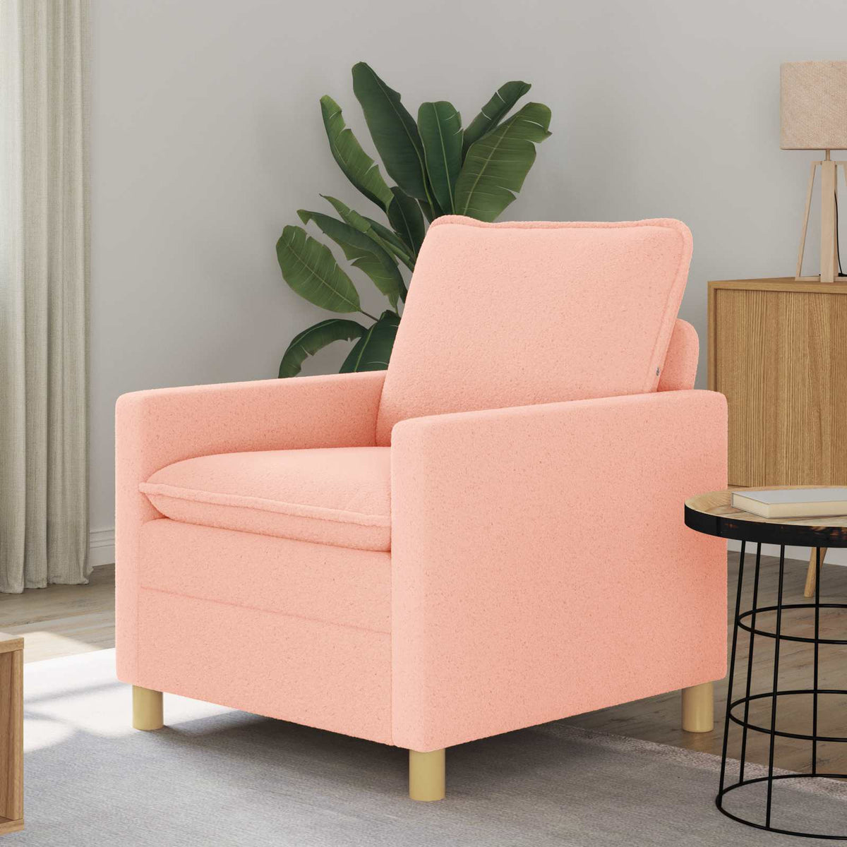 Bank Roze 76 x 81 x 87,5 cm Stof is nu te koop bij PeponiXL, paradijselijk wonen!