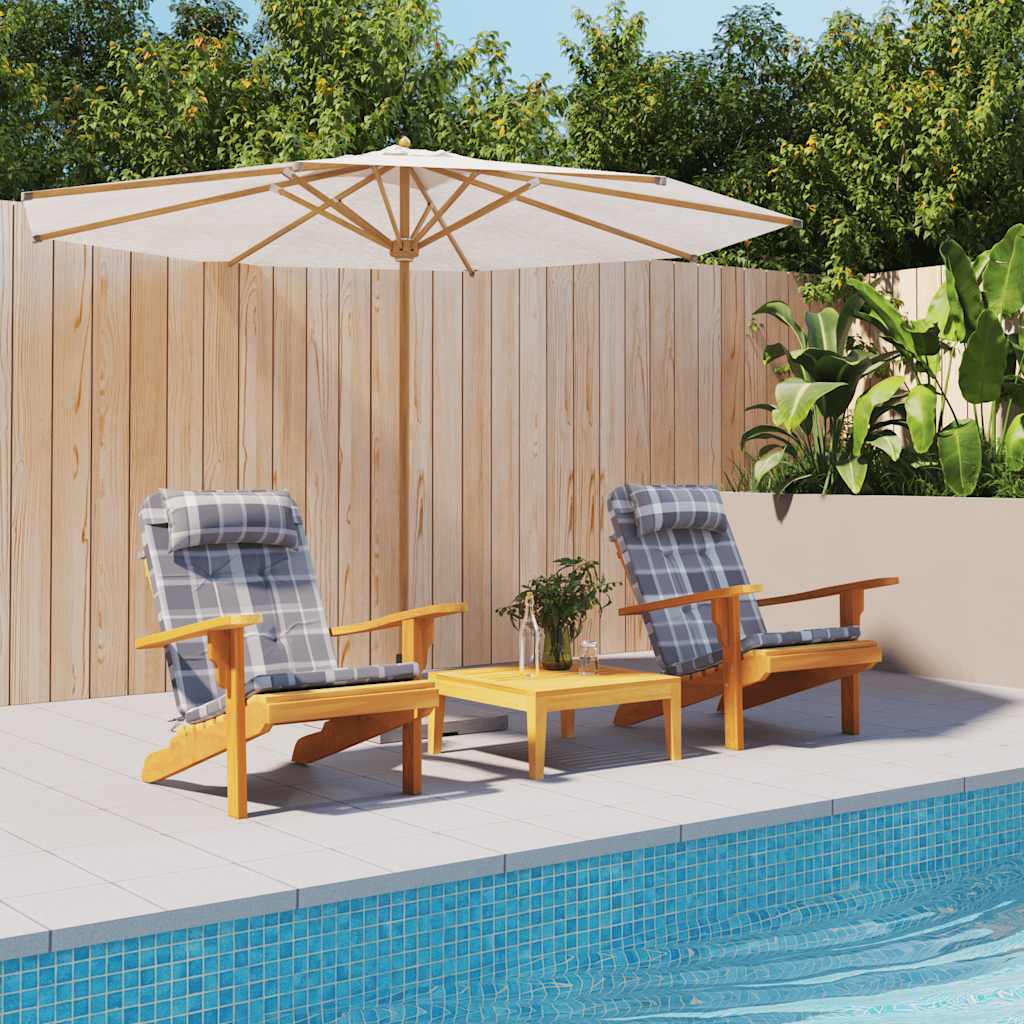 Stoelkussens 2 st Adirondack ruitpatroon oxford stof grijs is nu te koop bij PeponiXL, paradijselijk wonen!
