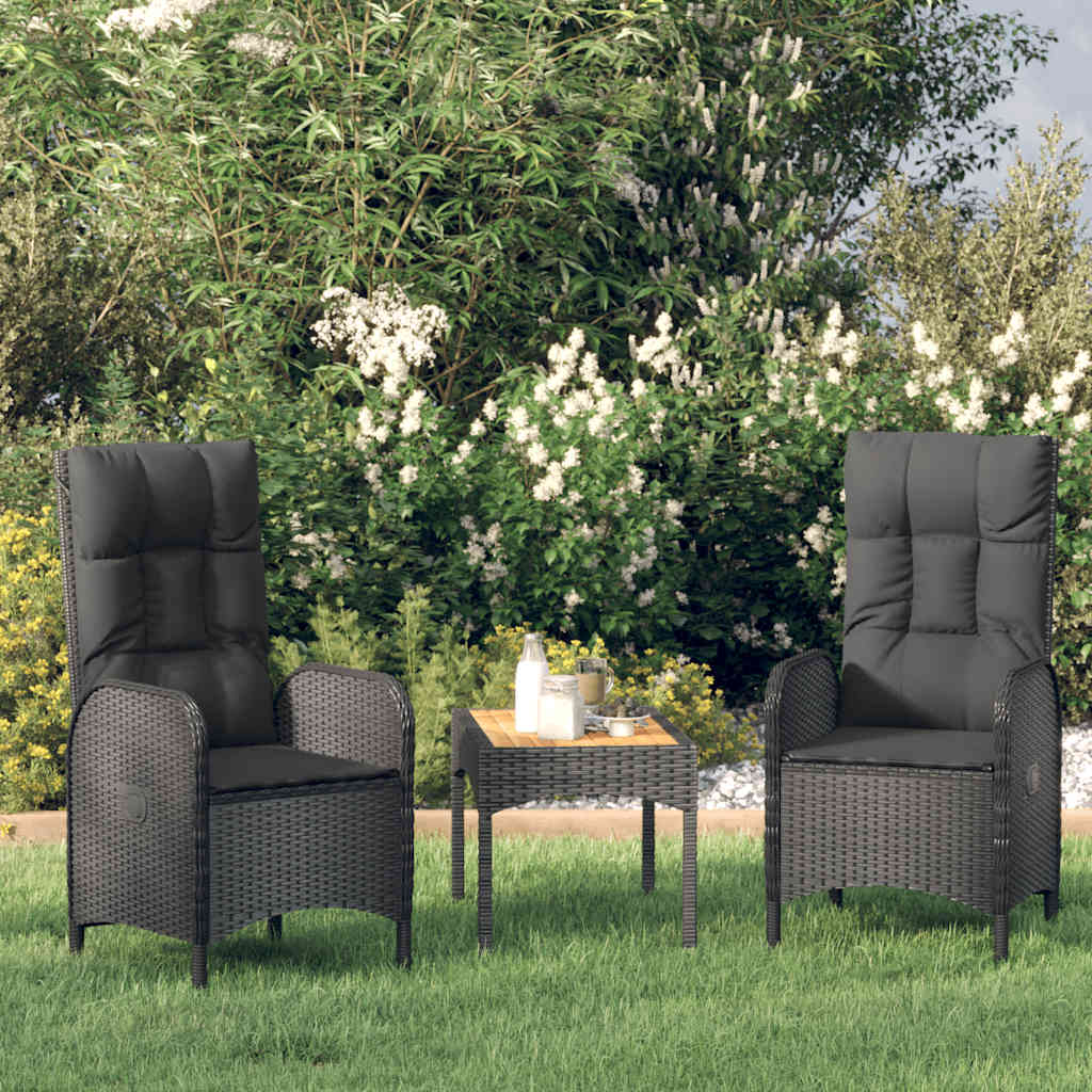 Tuinstoelen 2 st poly rattan zwart is nu te koop bij PeponiXL, paradijselijk wonen!