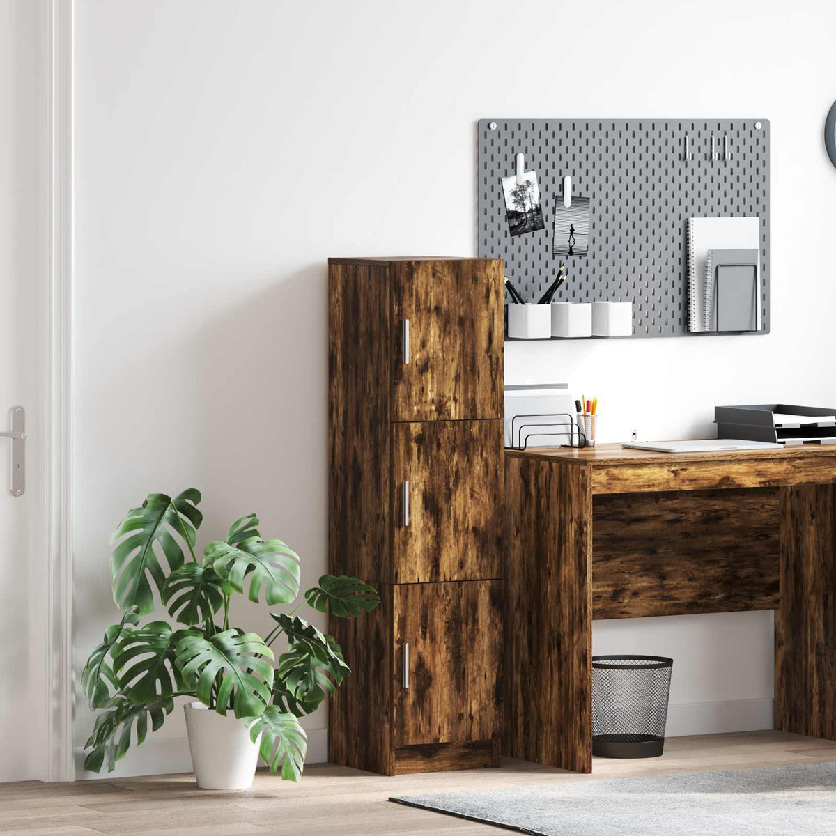 Hoge kast Gerookt eiken 31.5 x 32 x 122.5 cm is nu te koop bij PeponiXL, paradijselijk wonen!