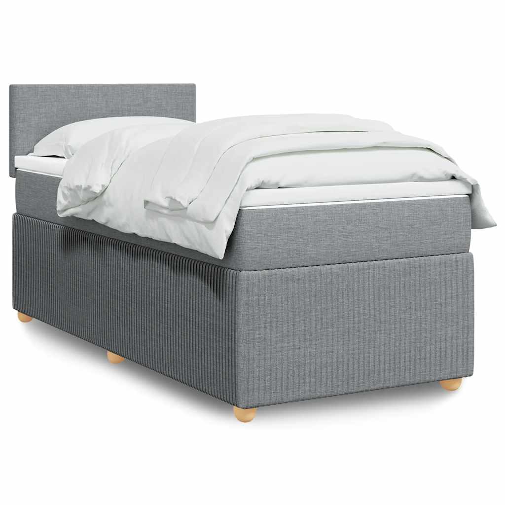 Boxspring met matras stof lichtgrijs 80x200 cm is nu te koop bij PeponiXL, paradijselijk wonen!