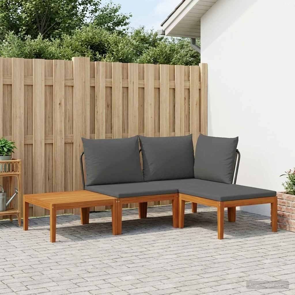 4 pcs Massief acaciahout & touw Naturel is nu te koop bij PeponiXL, paradijselijk wonen!