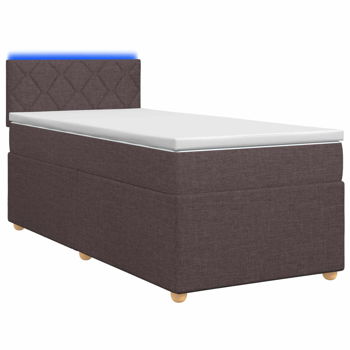 Boxspringbed met matras Donkerbruin 90 x 200 cm Stof is nu te koop bij PeponiXL, paradijselijk wonen!