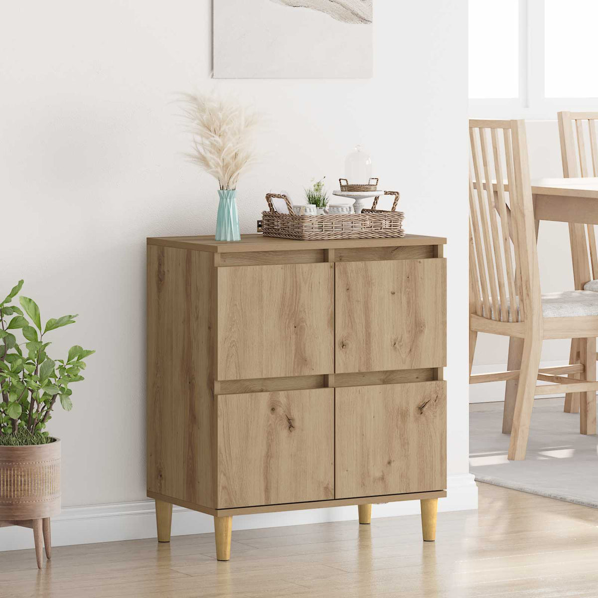 Dressoir Artisan Eiken 60 x 35 x 70 cm Bewerkt hout is nu te koop bij PeponiXL, paradijselijk wonen!