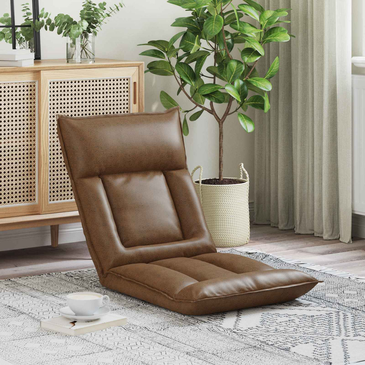 Vloerstoel Bruin 55 x 61 x 70 cm Stof is nu te koop bij PeponiXL, paradijselijk wonen!