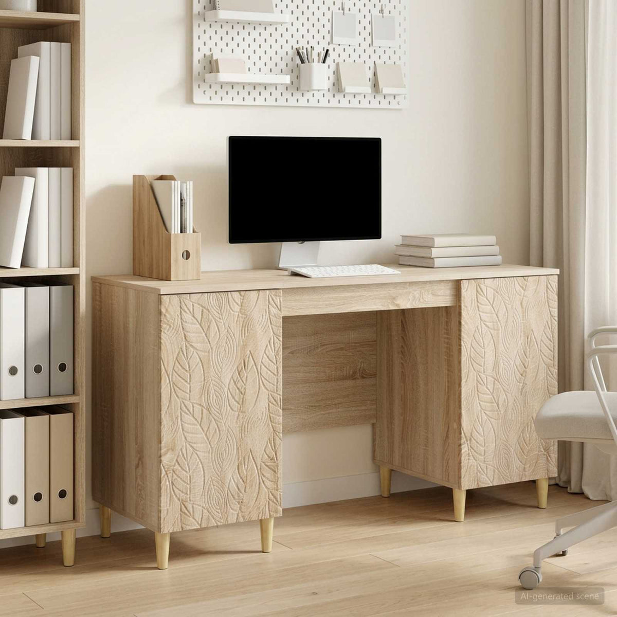 Bureau Sonoma Eiken Bewerkt hout 142,5 x 50 x 75 cm is nu te koop bij PeponiXL, paradijselijk wonen!
