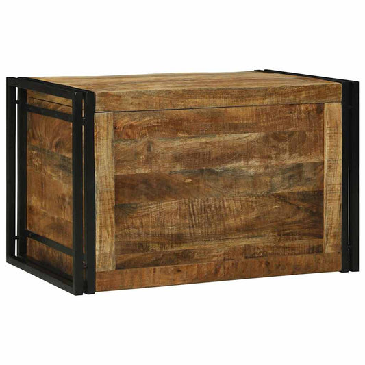 Opbergbox Bruin en zwart 80 x 50 x 50 cm Ruw Mango Hout is nu te koop bij PeponiXL, paradijselijk wonen!