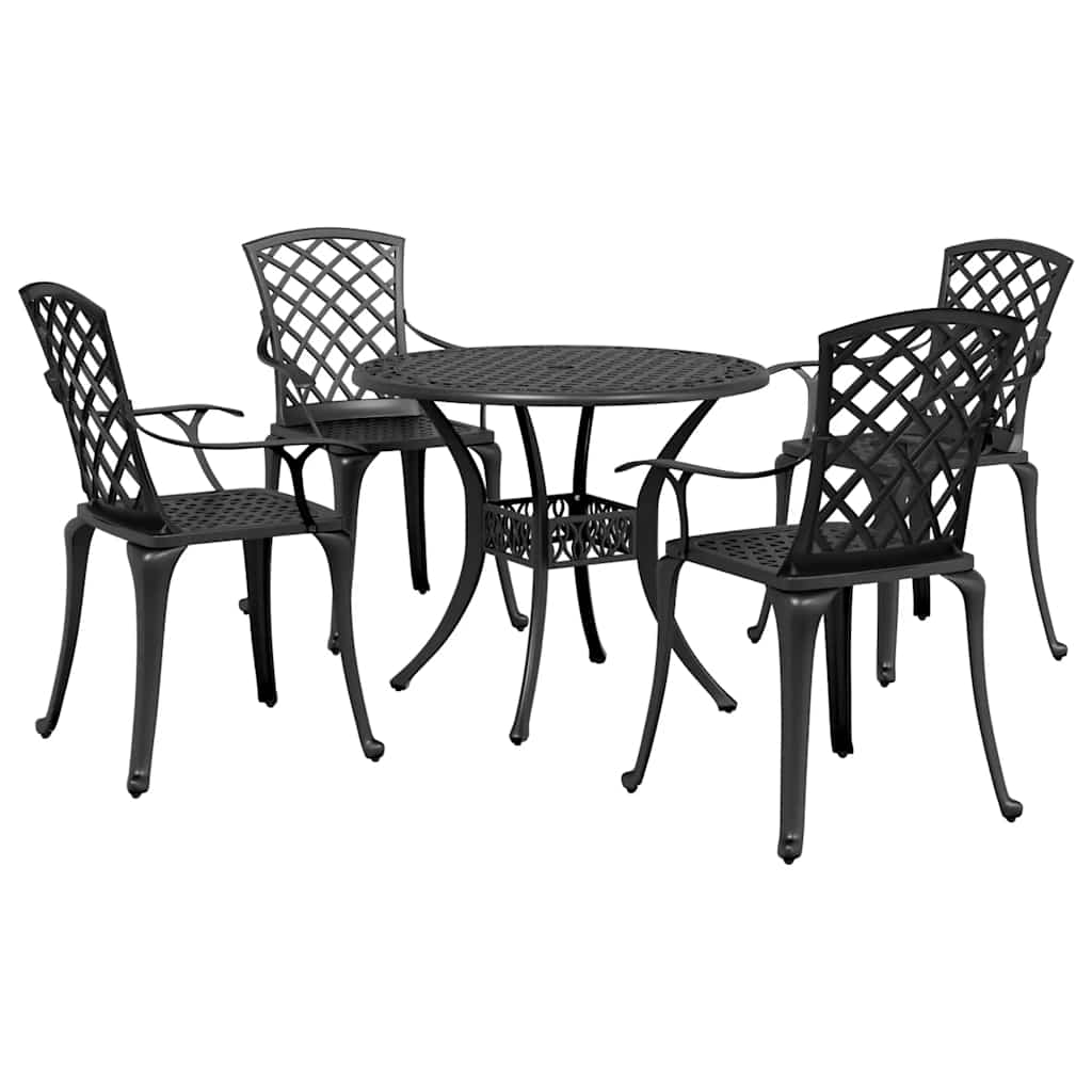 5-delige Tuinset gietaluminium zwart is nu te koop bij PeponiXL, paradijselijk wonen!