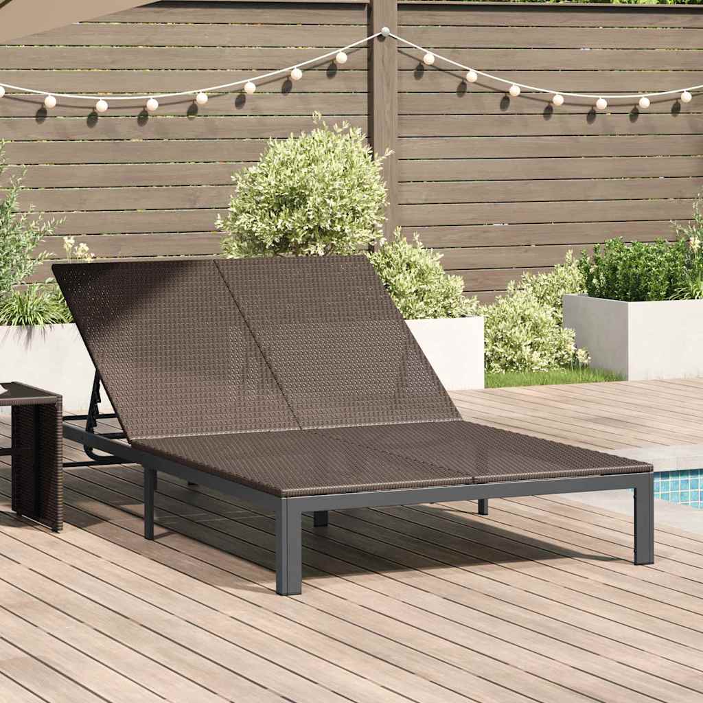 Ligstoel Bruin 206 x 115 x 75 cm poly rattan is nu te koop bij PeponiXL, paradijselijk wonen!