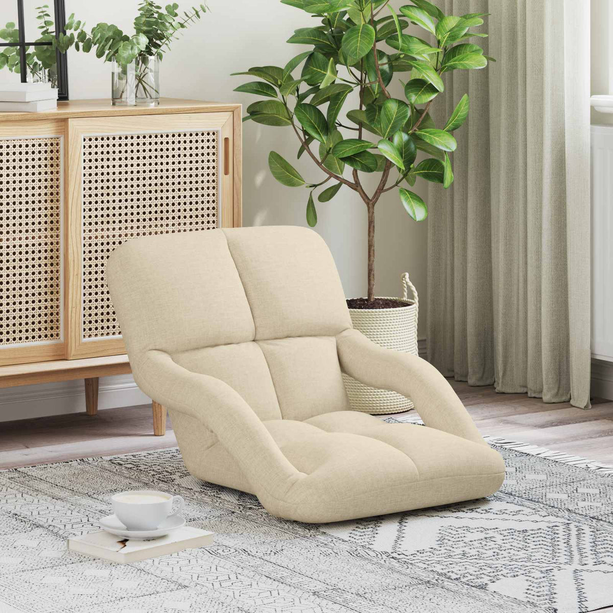 Verstelbare vlo stoelen Crèmekleurig 58 x 62 x 58 cm Stof is nu te koop bij PeponiXL, paradijselijk wonen!