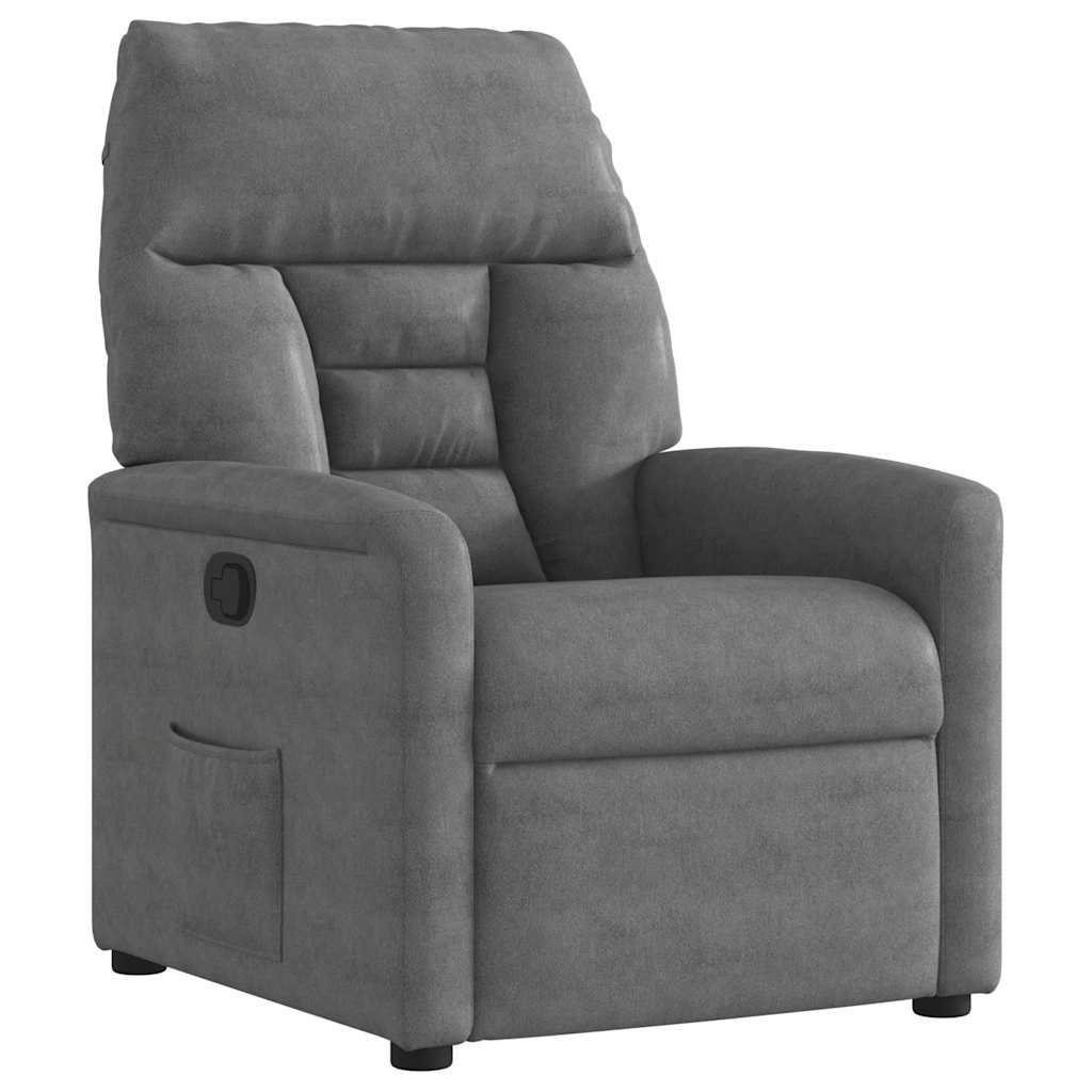 Fauteuil verstelbaar microvezelstof donkergrijs is nu te koop bij PeponiXL, paradijselijk wonen!