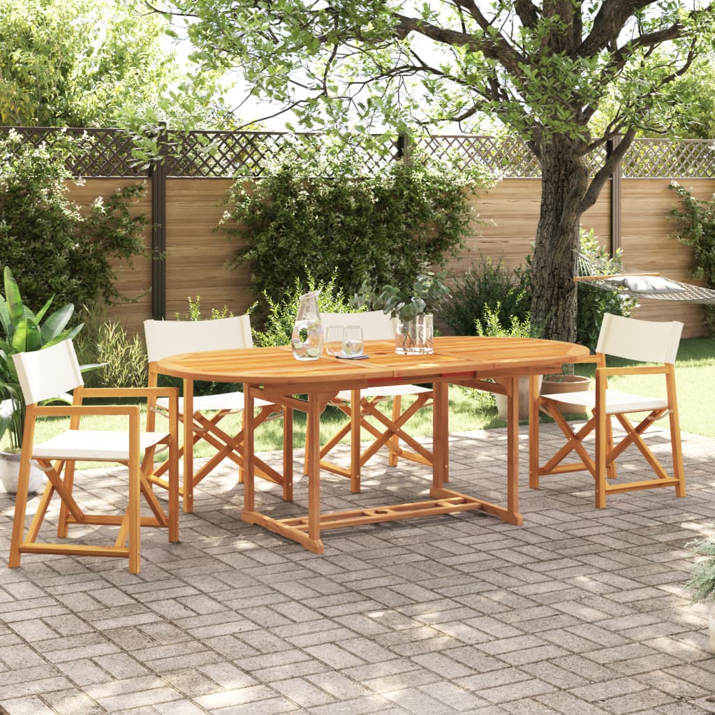 Tuinstoelen 4 st inklapbaar stof crèmewit is nu te koop bij PeponiXL, paradijselijk wonen!