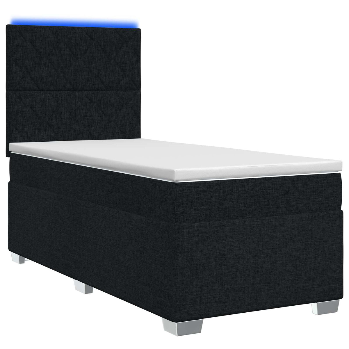 Boxspringbed met matras met hoofdeinde Zwart 100 x 200 cm Stof is nu te koop bij PeponiXL, paradijselijk wonen!