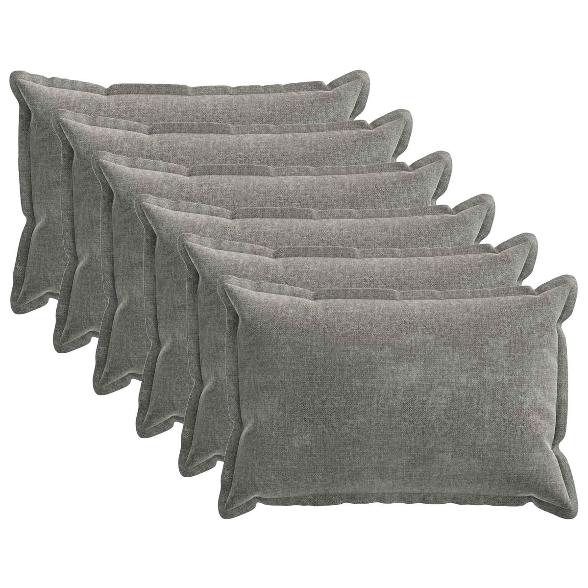 Kussensloop 6 st HOUTEN Donkergrijs 50 x 80 cm Chenille Stof is nu te koop bij PeponiXL, paradijselijk wonen!