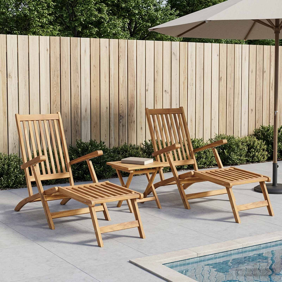 Vouwstoel met Tafel 2 pcs Naturel Massief Teakhout is nu te koop bij PeponiXL, paradijselijk wonen!