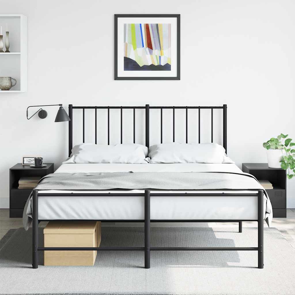 Nachtkastjes 2 st 34,5x39x44 cm staal zwart is nu te koop bij PeponiXL, paradijselijk wonen!