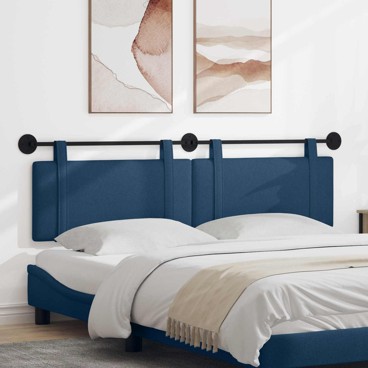 Hangend hoofdbord Blauw Stof is nu te koop bij PeponiXL, paradijselijk wonen!