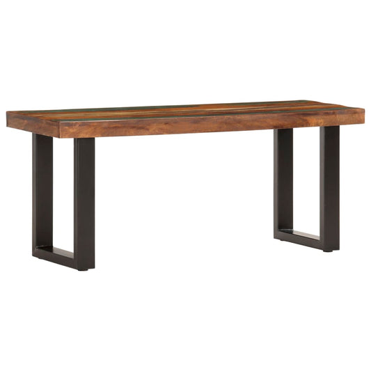 Bankje 110 cm massief gerecycled hout en staal is nu te koop bij PeponiXL, paradijselijk wonen!