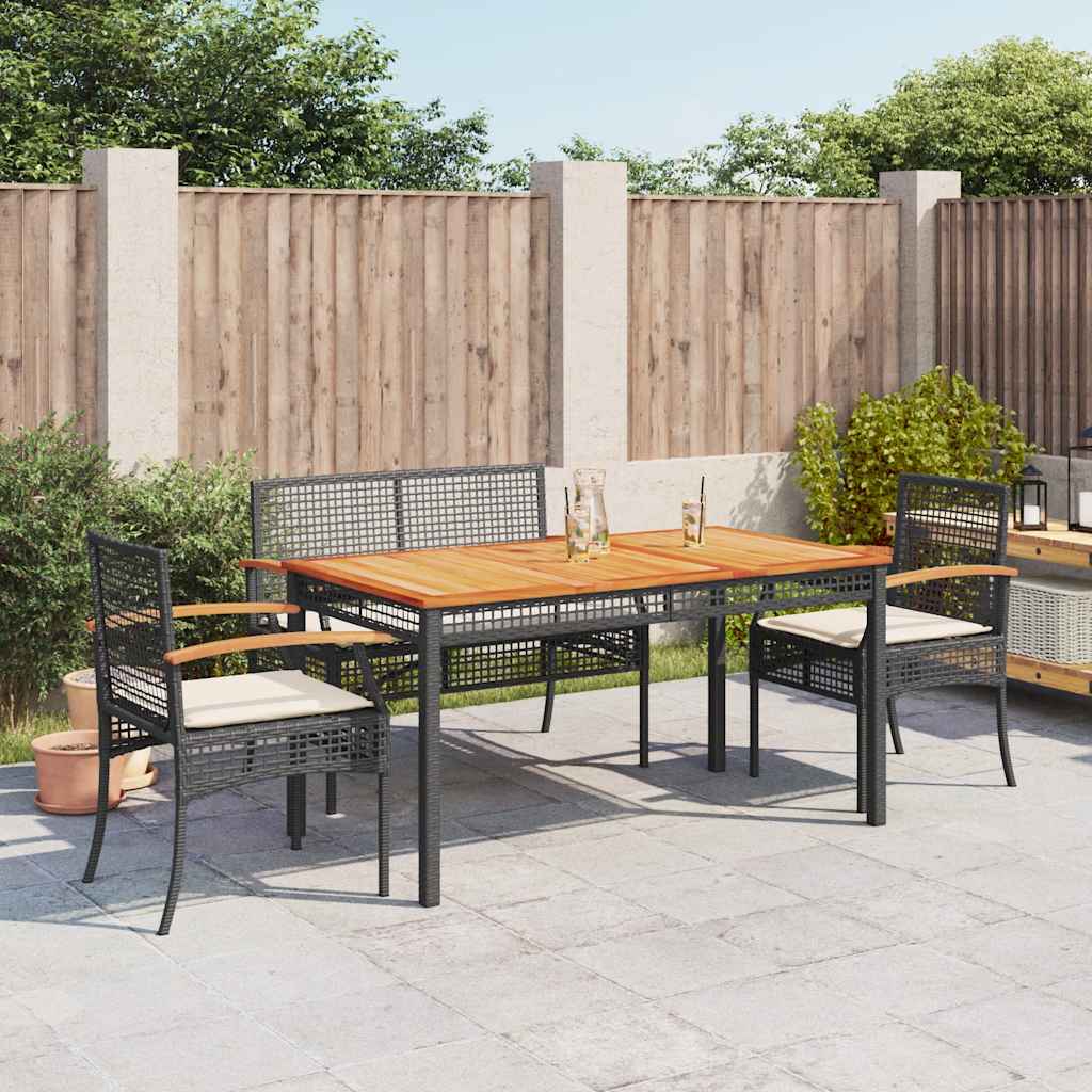 4-delige Tuinset met kussens poly rattan zwart is nu te koop bij PeponiXL, paradijselijk wonen!