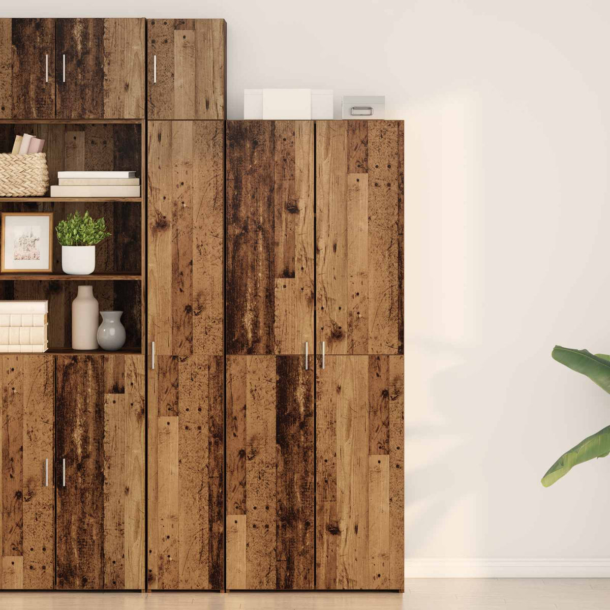 Hoge kast Oudhout 70 x 42,5 x 185 cm is nu te koop bij PeponiXL, paradijselijk wonen!