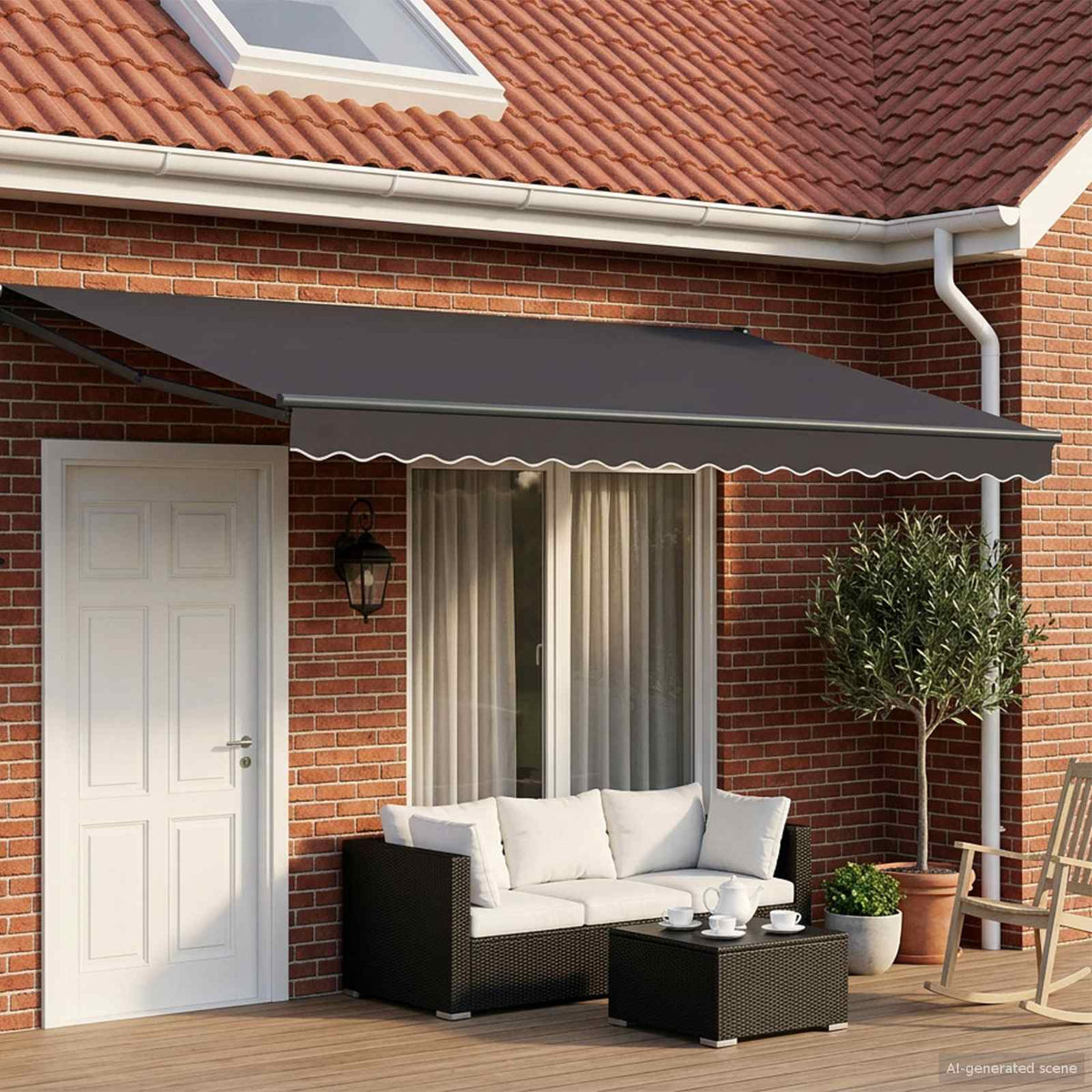 Elektrisch Uittrekbaar Zonnescherm Antraciet 4 × 3 m is nu te koop bij PeponiXL, paradijselijk wonen!
