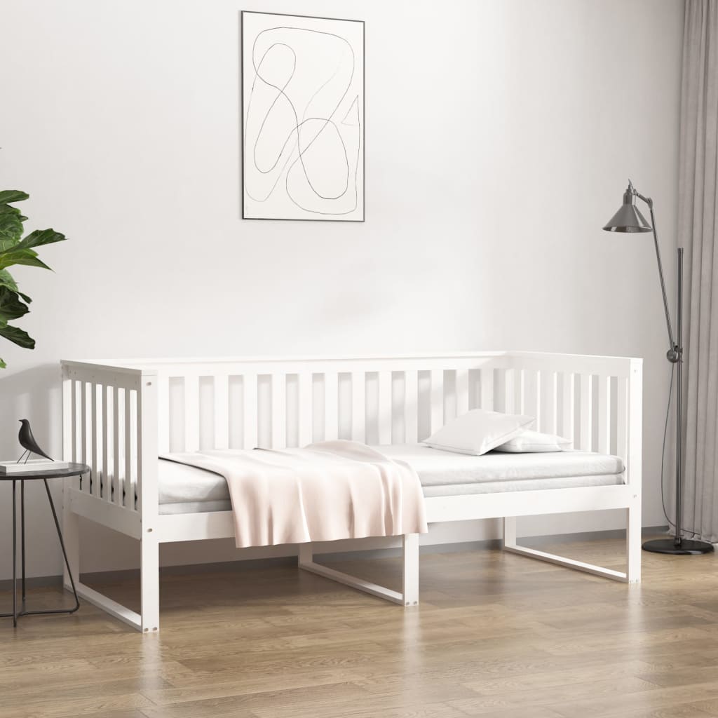 Slaapbank zonder matras 100x200 cm massief grenenhout wit is nu te koop bij PeponiXL, paradijselijk wonen!
