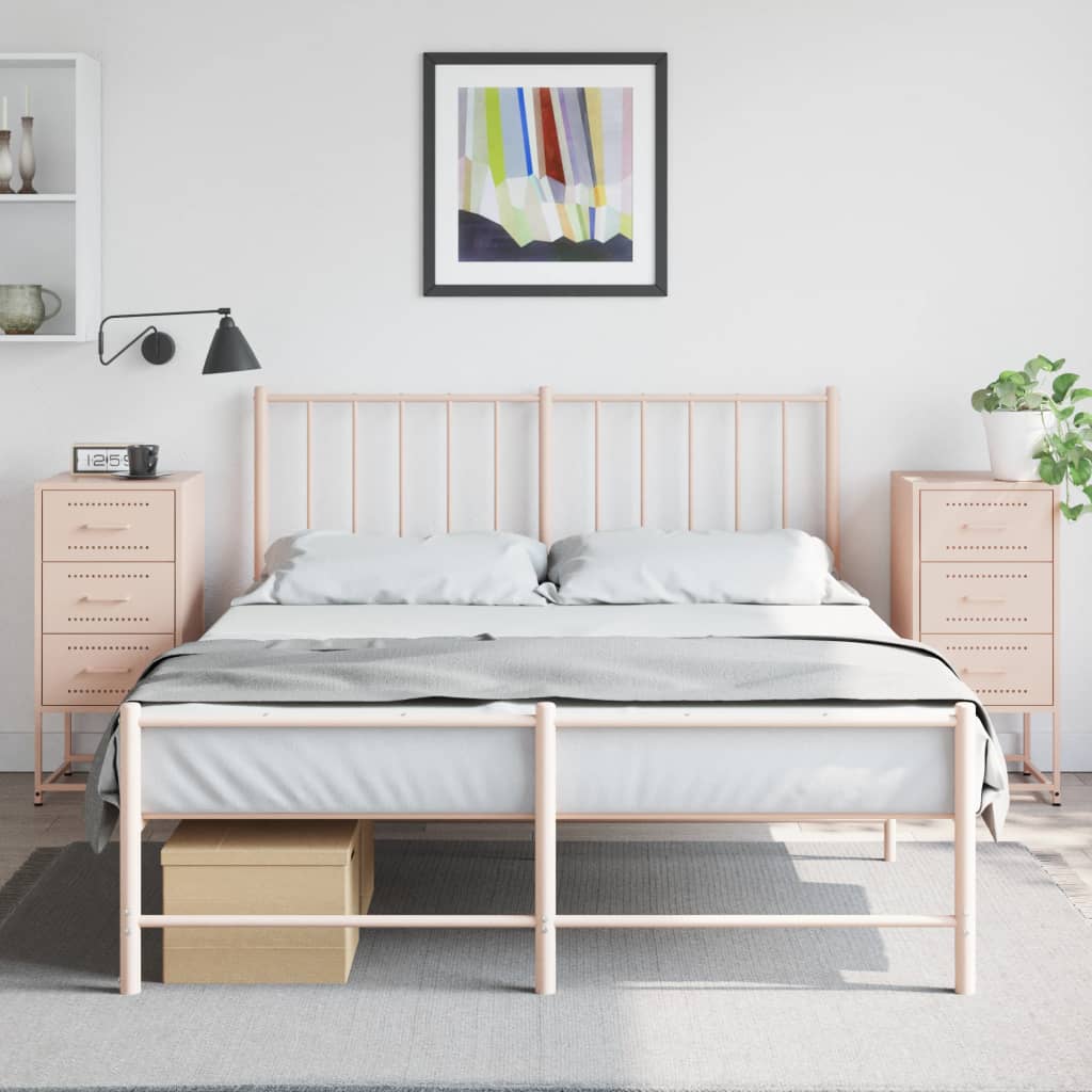 Nachtkastjes 2 st 36x39x78 cm staal roze is nu te koop bij PeponiXL, paradijselijk wonen!