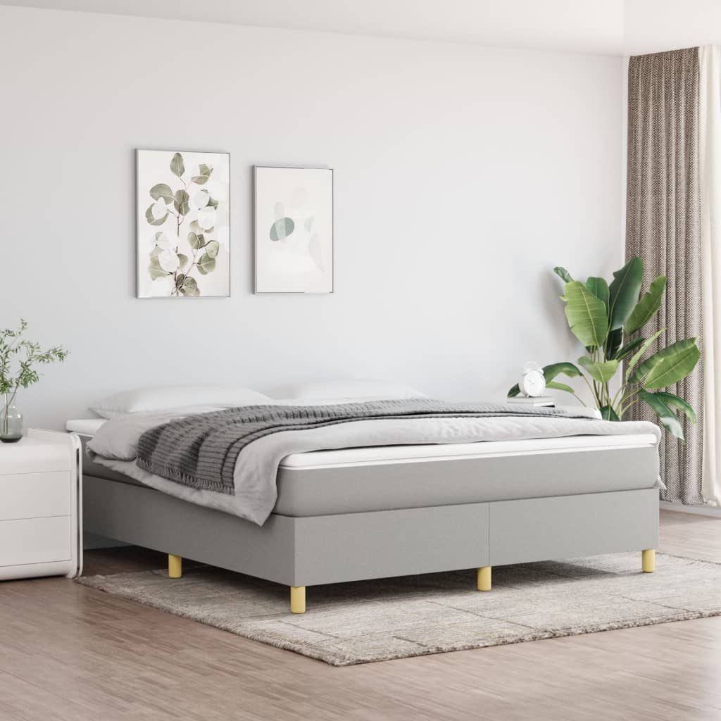 Boxspring met matras stof lichtgrijs 160x200 cm is nu te koop bij PeponiXL, paradijselijk wonen!