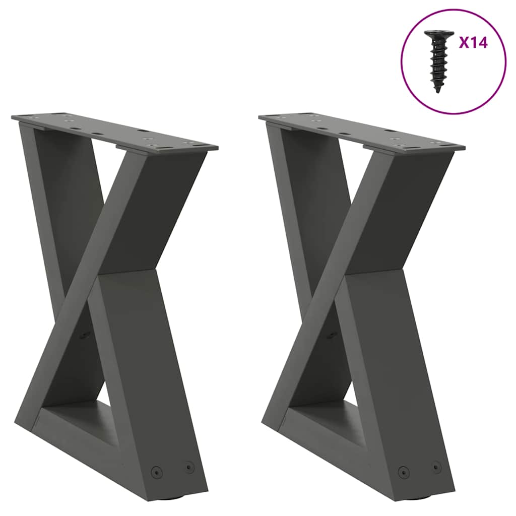 Salontafelpoten 2 st 30x(30-31,3) cm staal antraciet is nu te koop bij PeponiXL, paradijselijk wonen!