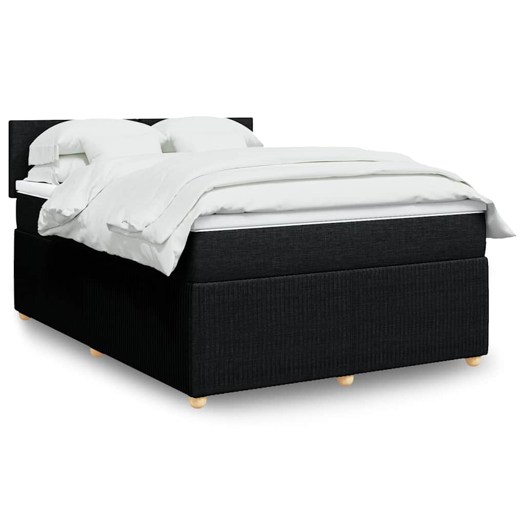 Boxspring met matras stof zwart 140x200 cm is nu te koop bij PeponiXL, paradijselijk wonen!