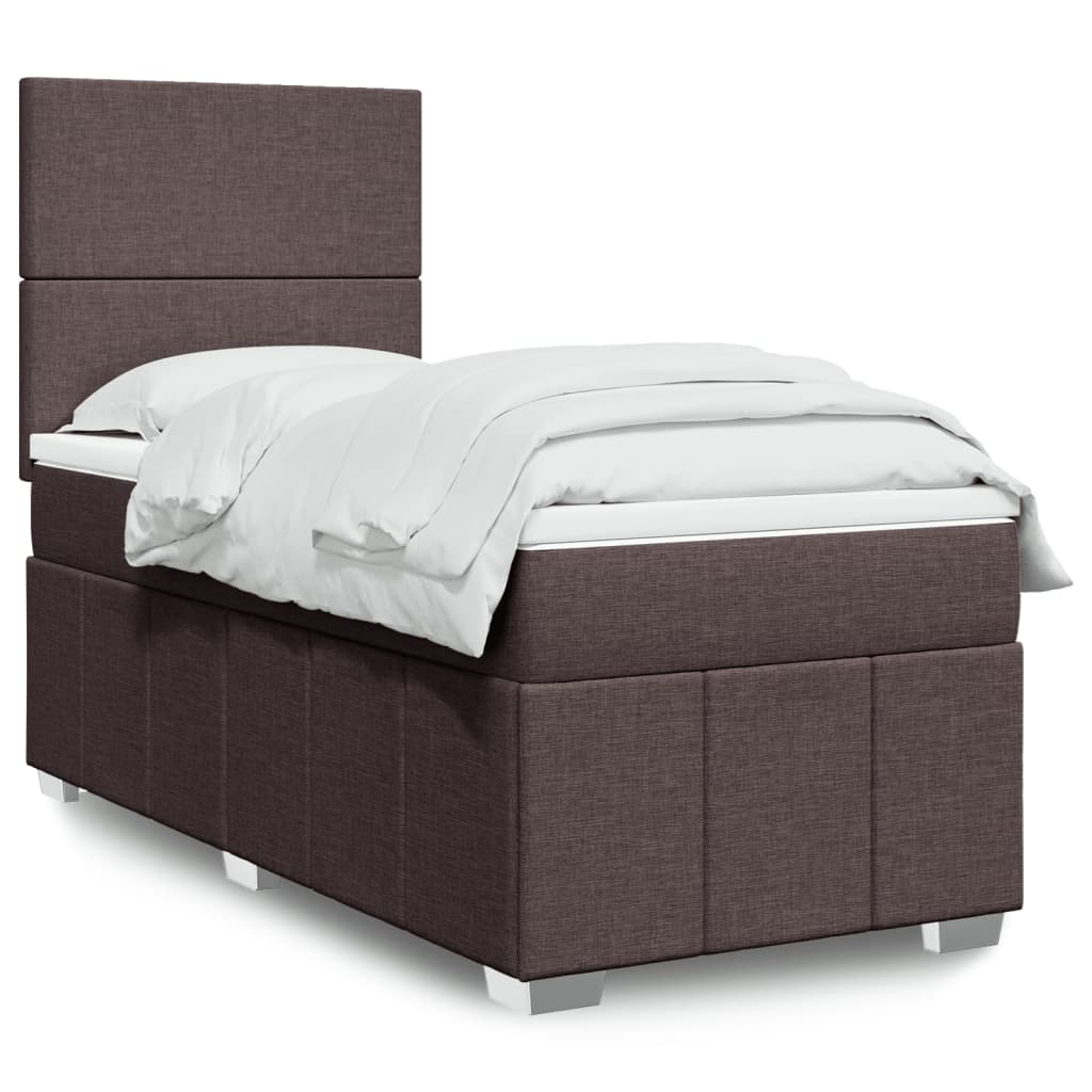 Boxspring met matras stof donkerbruin 100x200 cm is nu te koop bij PeponiXL, paradijselijk wonen!