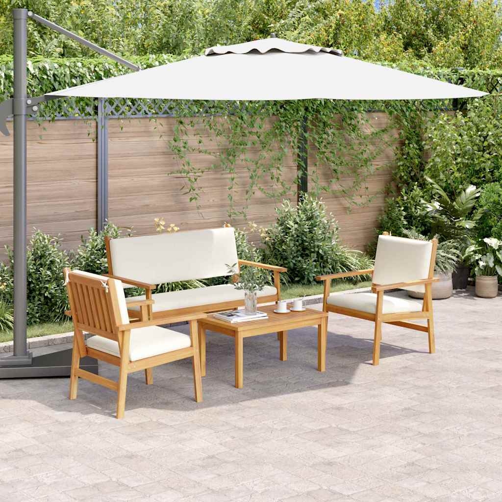 Tuinbankenset 4 pcs Bruin 120 x 65,5 x 79 cm Massief Acaciahout is nu te koop bij PeponiXL, paradijselijk wonen!