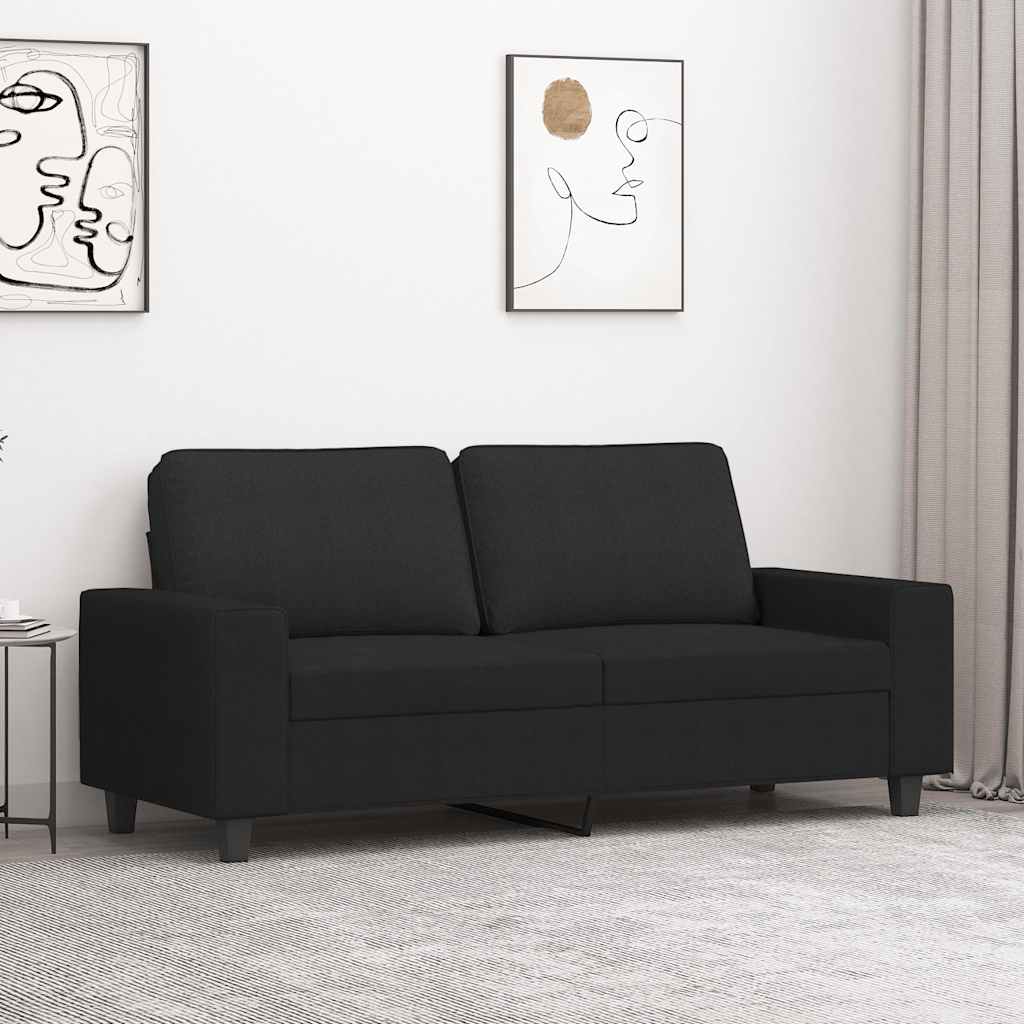 Tweezitsbank 140 cm stof zwart is nu te koop bij PeponiXL, paradijselijk wonen!