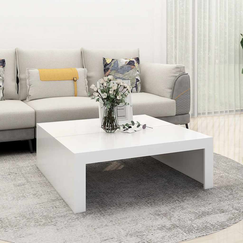 Salontafel 100x100x35 cm bewerkt hout wit is nu te koop bij PeponiXL, paradijselijk wonen!