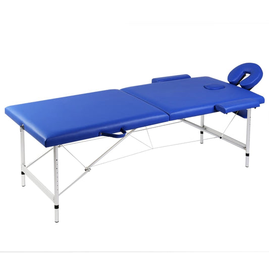 Massagetafel met 2 zones inklapbaar aluminum frame blauw is nu te koop bij PeponiXL, paradijselijk wonen!